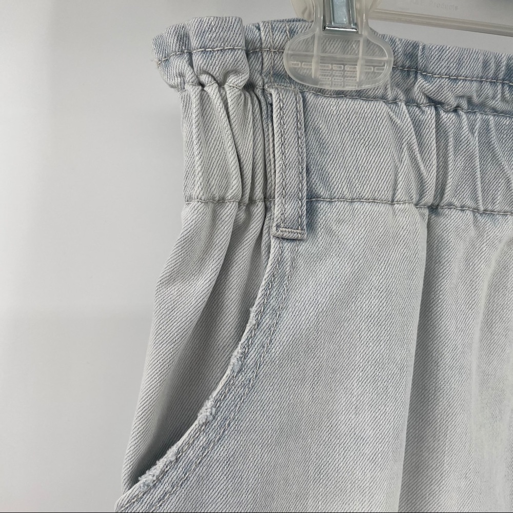 Juniors Light Wash Paper Bag Denim Skirt - Picture 6 of 13